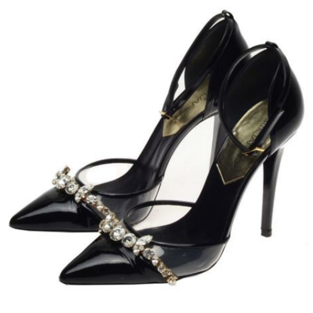 DSQUARED2 Black Embellished Stilettos